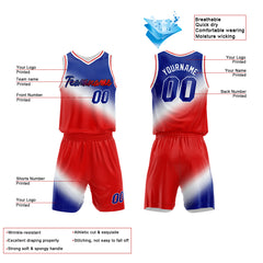 Custom Royal-White-Red Basketball Jersey for man women uniform Suit Kids Adults Personalized Jersey