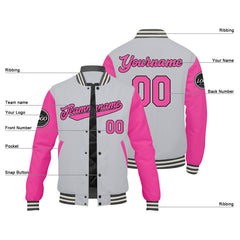 Custom Varsity Jacket Letterman Jacket For Men, Women And Youth Pink