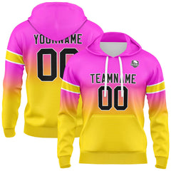 Custom Gradient Hoodie For Man Woman Girl Boy Print Your Logo Name Number Pink Yellow