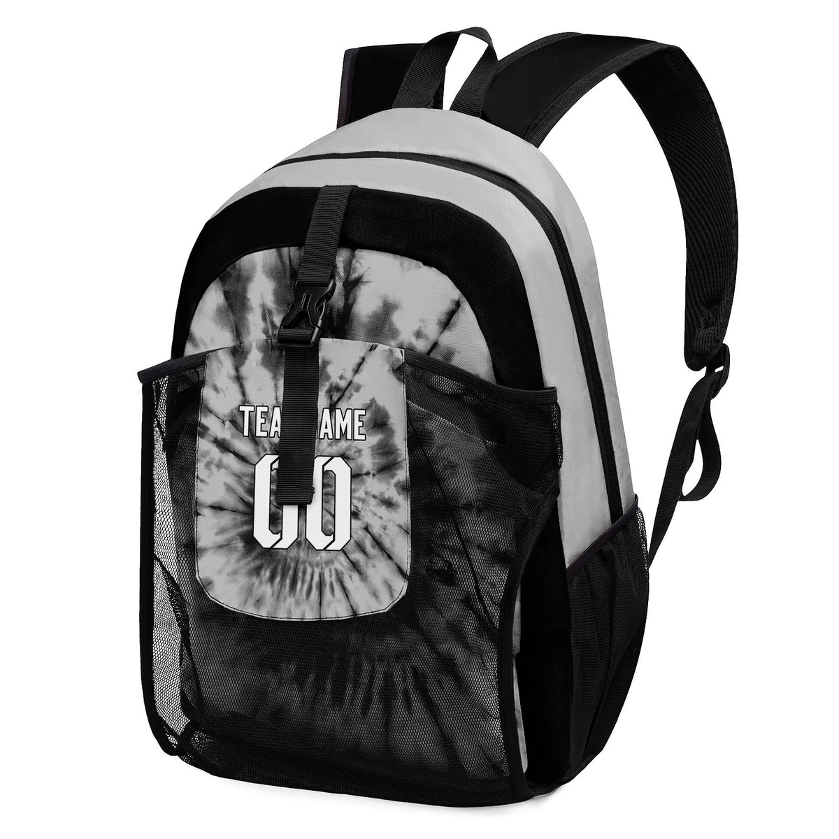 Customize Gray White Sports Backpacks Featuring Personalized Names, Numbers and Logos