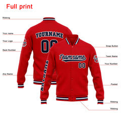 Custom Varsity Jacket Letterman Jacket For Men, Women And Youth Red Navy