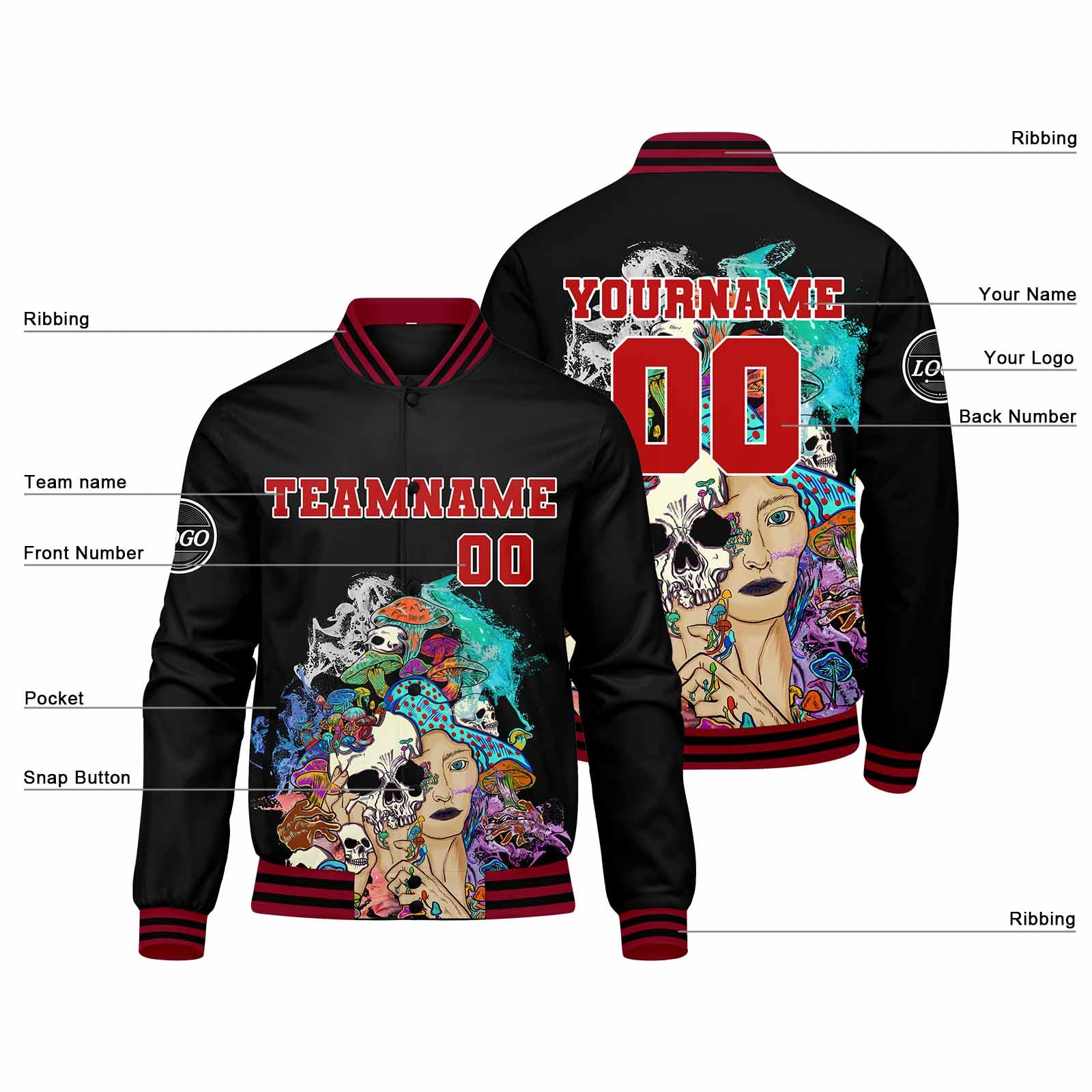 Custom Varsity Jacket Letterman Jacket For Men, Women And Youth Red