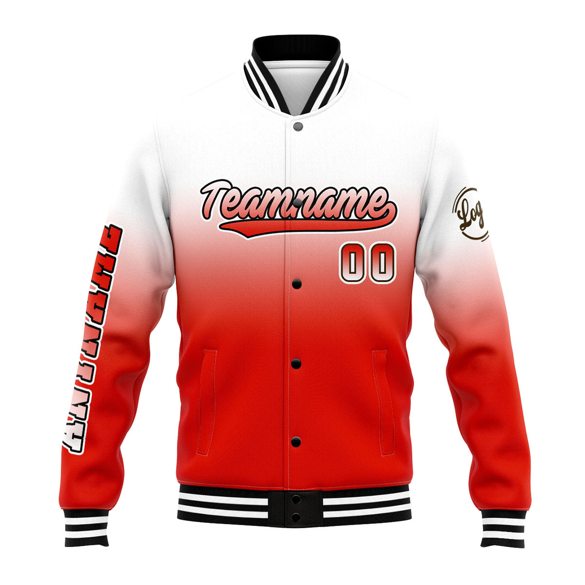 Custom Varsity Jacket Letterman Jacket For Men, Women And Youth White&Red