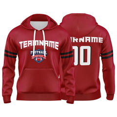 Custom Sweatshirt Hoodie For Men Women Girl Boy Print Your Logo Name Number Red&White-Black