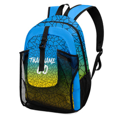 Customize Light Blue Yellow Backpacks Featuring Personalized Names, Numbers and Logos