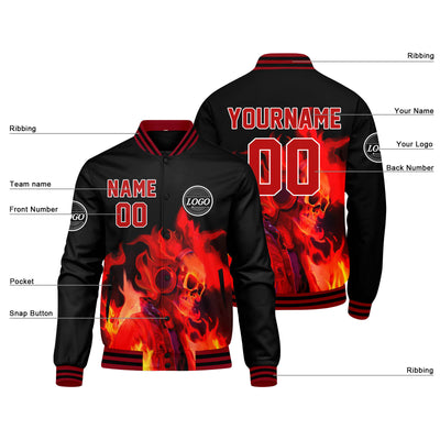 Custom Varsity Jacket Letterman Jacket For Men, Women And Youth Black
