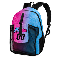 Customize Light Blue Pink Sports Backpacks Featuring Personalized Names, Numbers and Logos