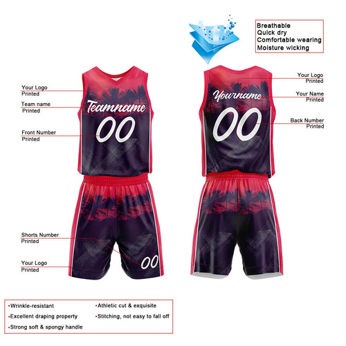Custom Sunset Coast Basketball Jersey for man women uniform Suit Kids Adults Personalized Jersey