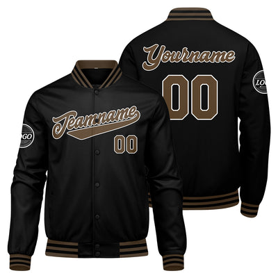 Custom Varsity Jacket Letterman Jacket For Men, Women And Youth Black Brown