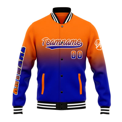 Custom Varsity Jacket Letterman Jacket For Men, Women And Youth Orange&Royal