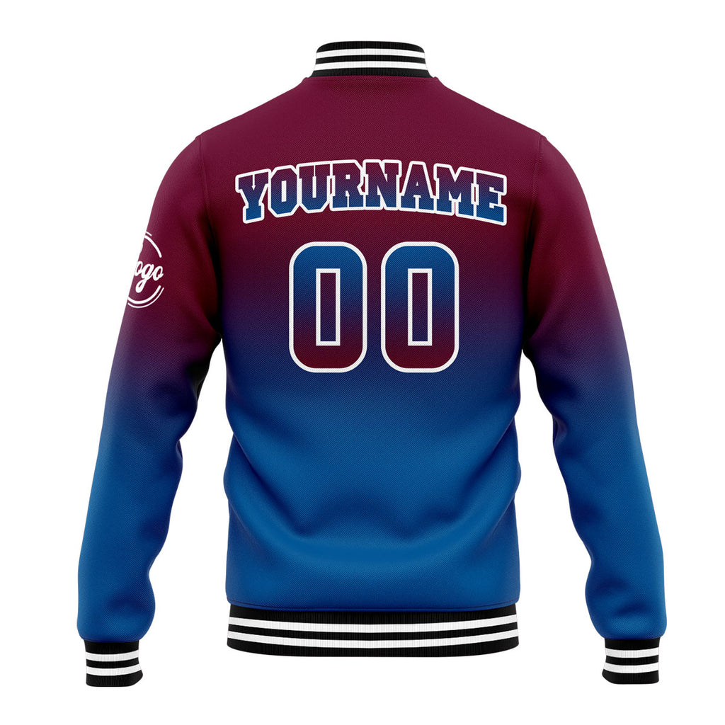 Custom Varsity Jacket Letterman Jacket For Men, Women And Youth Burgundy&Blue