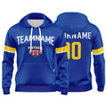 Custom Sweatshirt Hoodie For Men Women Girl Boy Print Your Logo Name Number Royal&Yellow&White