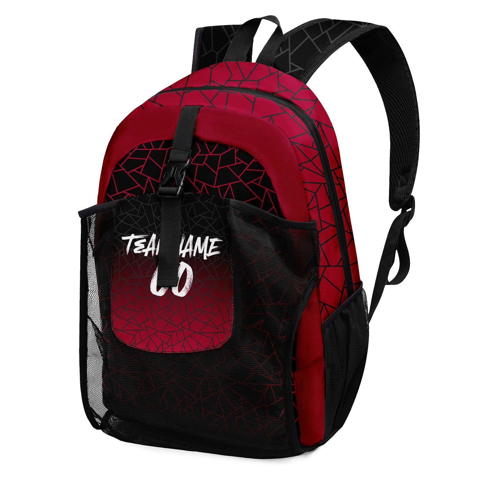 Customize Red White Black Backpacks Featuring Personalized Names, Numbers and Logos