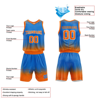 Custom Blue-Orange Basketball Jersey for man women uniform Suit Kids Adults Personalized Jersey