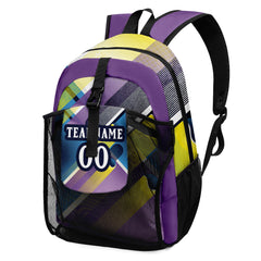 Customize Purple White Backpacks Featuring Personalized Names, Numbers and Logos