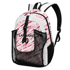 Customize Red White Black Backpacks Featuring Personalized Names, Numbers and Logos