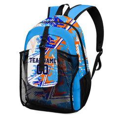 Customize Light Blue Navy Backpacks Featuring Personalized Names, Numbers and Logos
