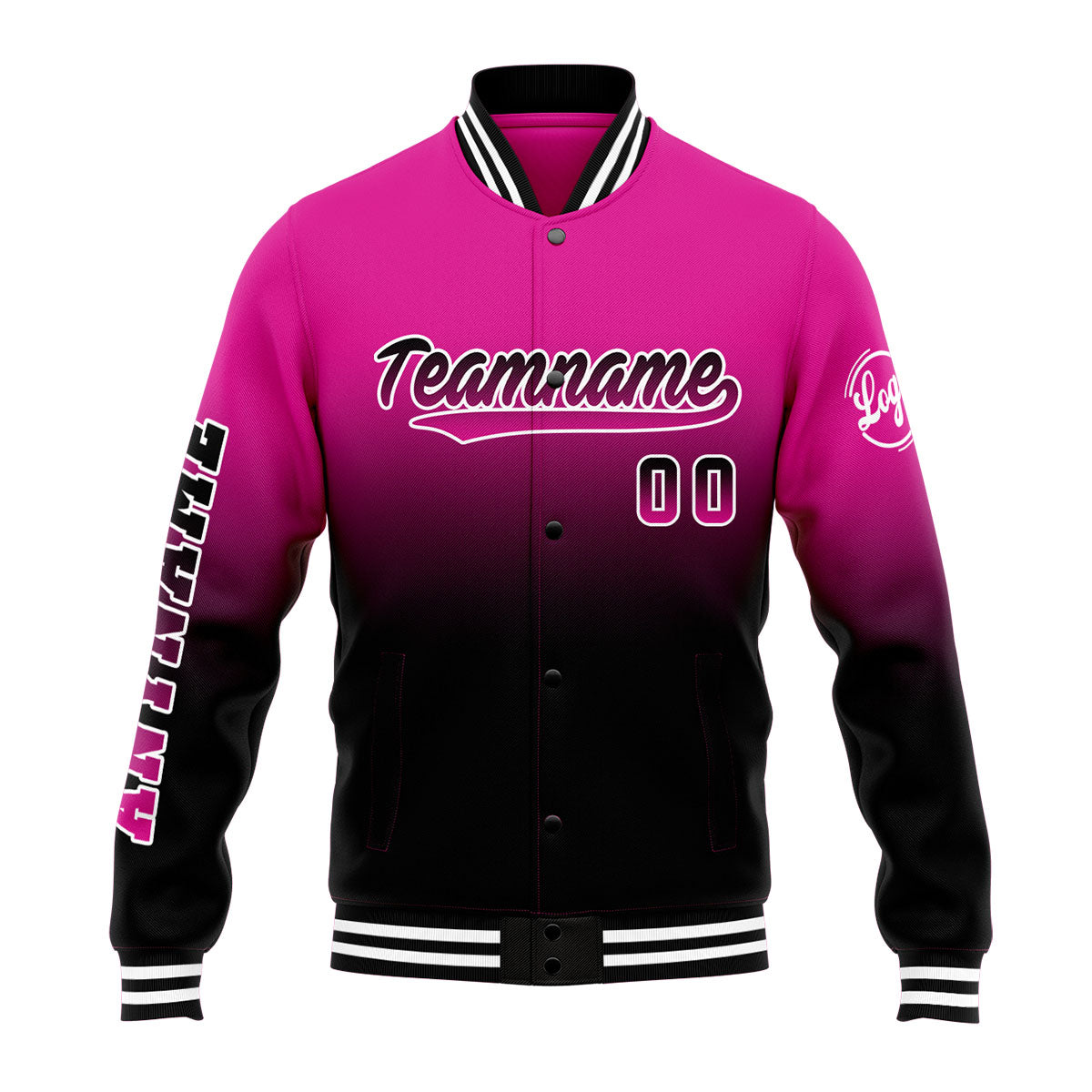 Custom Varsity Jacket Letterman Jacket For Men, Women And Youth Rose&Black