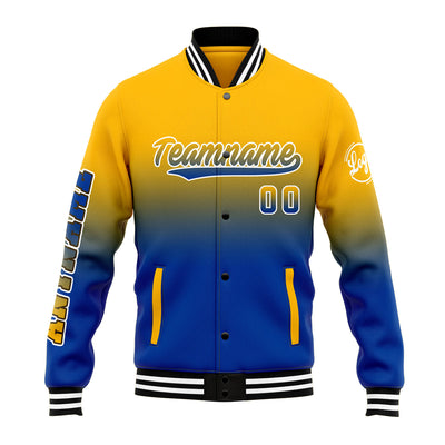 Custom Varsity Jacket Letterman Jacket For Men, Women And Youth Yellow&Blue