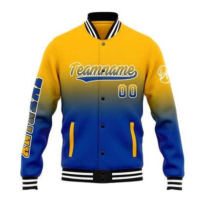 Custom Varsity Jacket Letterman Jacket For Men, Women And Youth Yellow&Blue