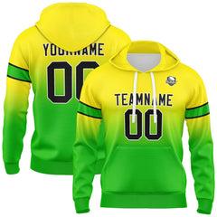 Custom Gradient Hoodie For Man Woman Girl Boy Print Your Logo Name Number Yellow Green