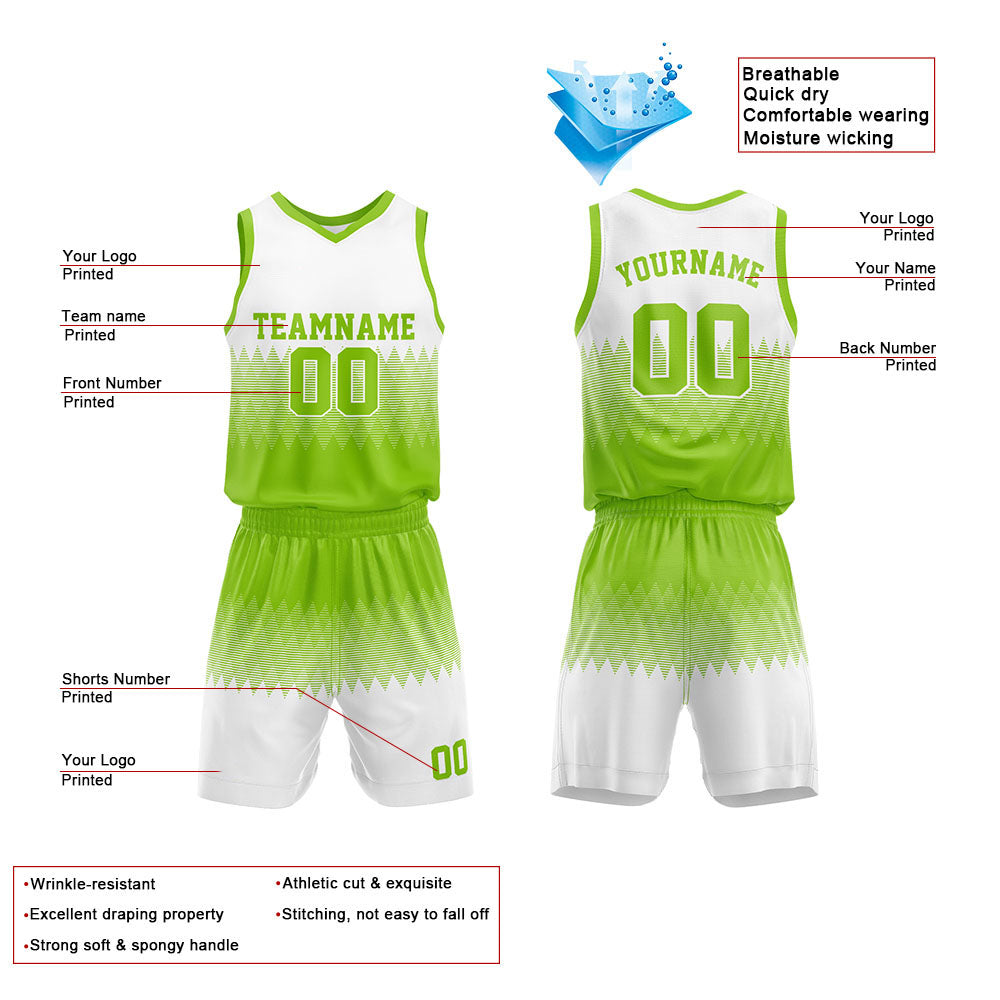 Custom Green-White Basketball Jersey for man women uniform Suit Kids Adults Personalized Jersey