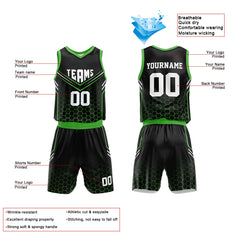 Custom Black-Neon Green Basketball Jersey for man women uniform Suit Kids Adults Personalized Jersey