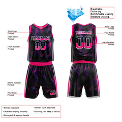 Custom Black-Navy-Pink Basketball Jersey for man women uniform Suit Kids Adults Personalized Jersey