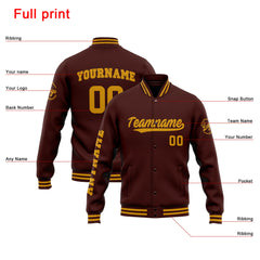 Custom Varsity Jacket Letterman Jacket For Men, Women And Youth Burgundy Gold