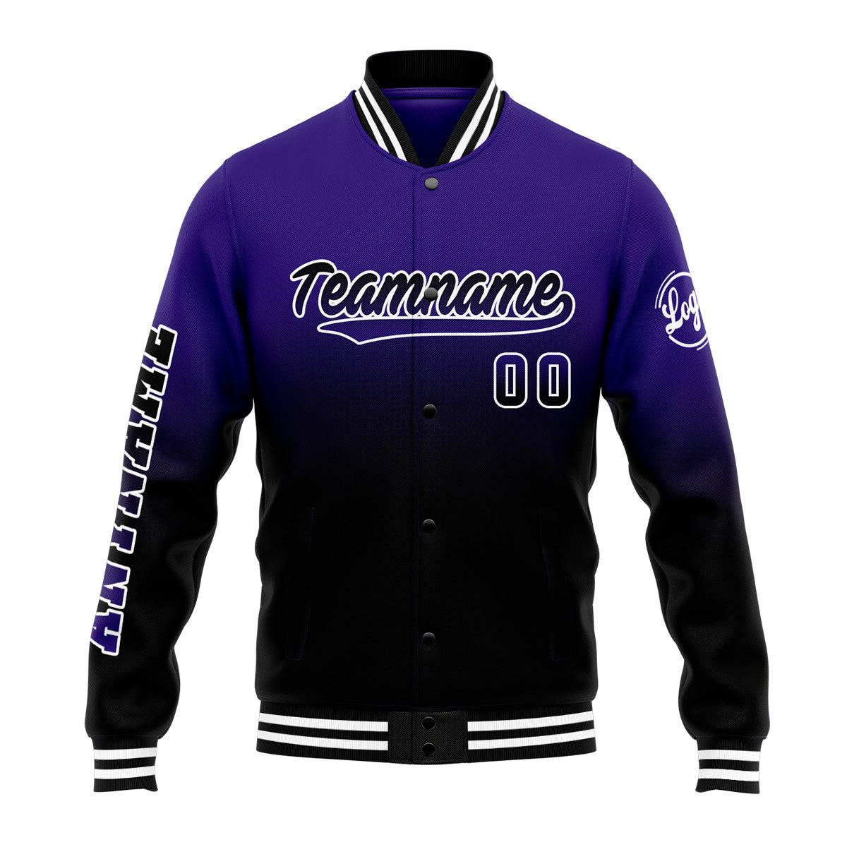 Custom Varsity Jacket Letterman Jacket For Men, Women And Youth Purple&Black