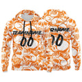 Custom Sweatshirt Hoodie For Man Woman Girl Boy Print Your Logo Name Number Orange&White