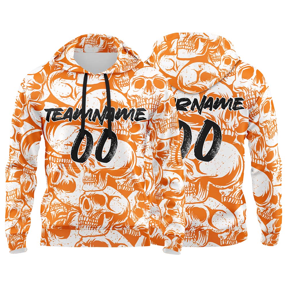 Custom Sweatshirt Hoodie For Man Woman Girl Boy Print Your Logo Name Number Orange&White