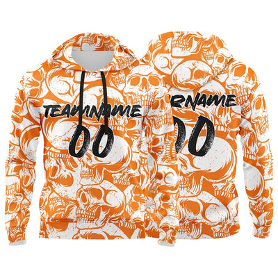 Custom Sweatshirt Hoodie For Man Woman Girl Boy Print Your Logo Name Number Orange&White