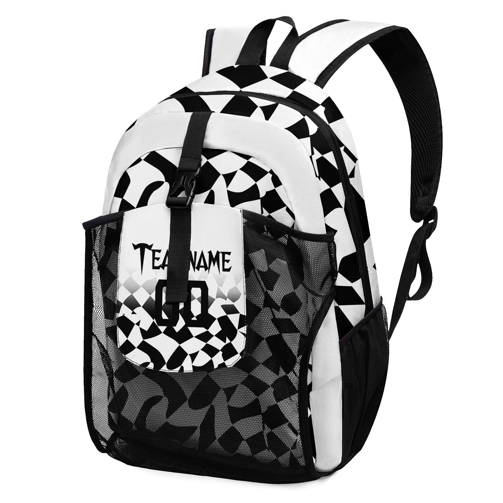 Customize White Black Backpacks Featuring Personalized Names, Numbers and Logos