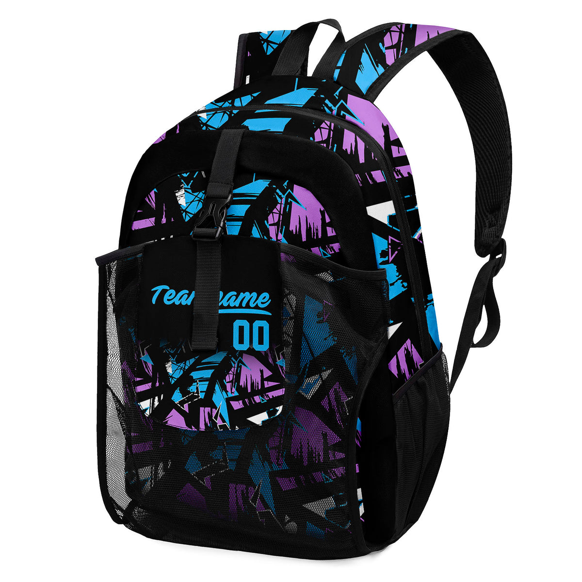 Customize Purple Light Blue Backpacks Featuring Personalized Names, Numbers and Logos