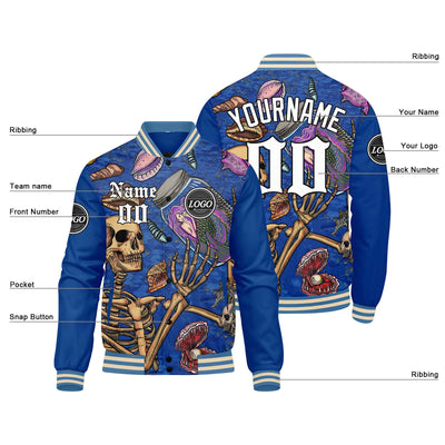 Custom Varsity Jacket Letterman Jacket For Men, Women And Youth Royal