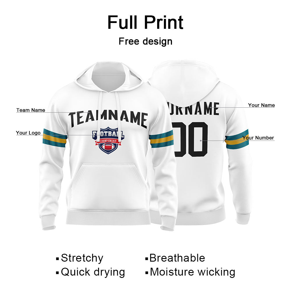 Custom Sweatshirt Hoodie For Men Women Girl Boy Print Your Logo Name Number White&Black&Teal&Gold