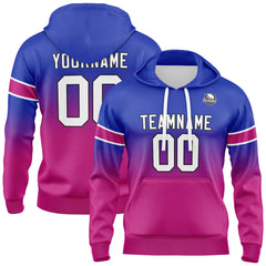 Custom Gradient Hoodie For Man Woman Girl Boy Print Your Logo Name Number Royal Rose