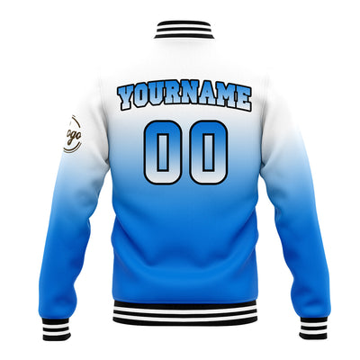 Custom Varsity Jacket Letterman Jacket For Men, Women And Youth White&Blue