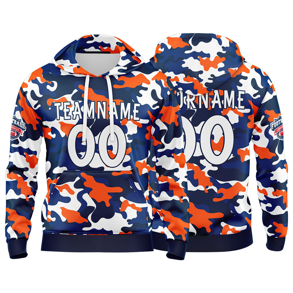 Custom Sweatshirt Hoodie For Men Women Girl Boy Print Your Logo Name Number Orange&Navy