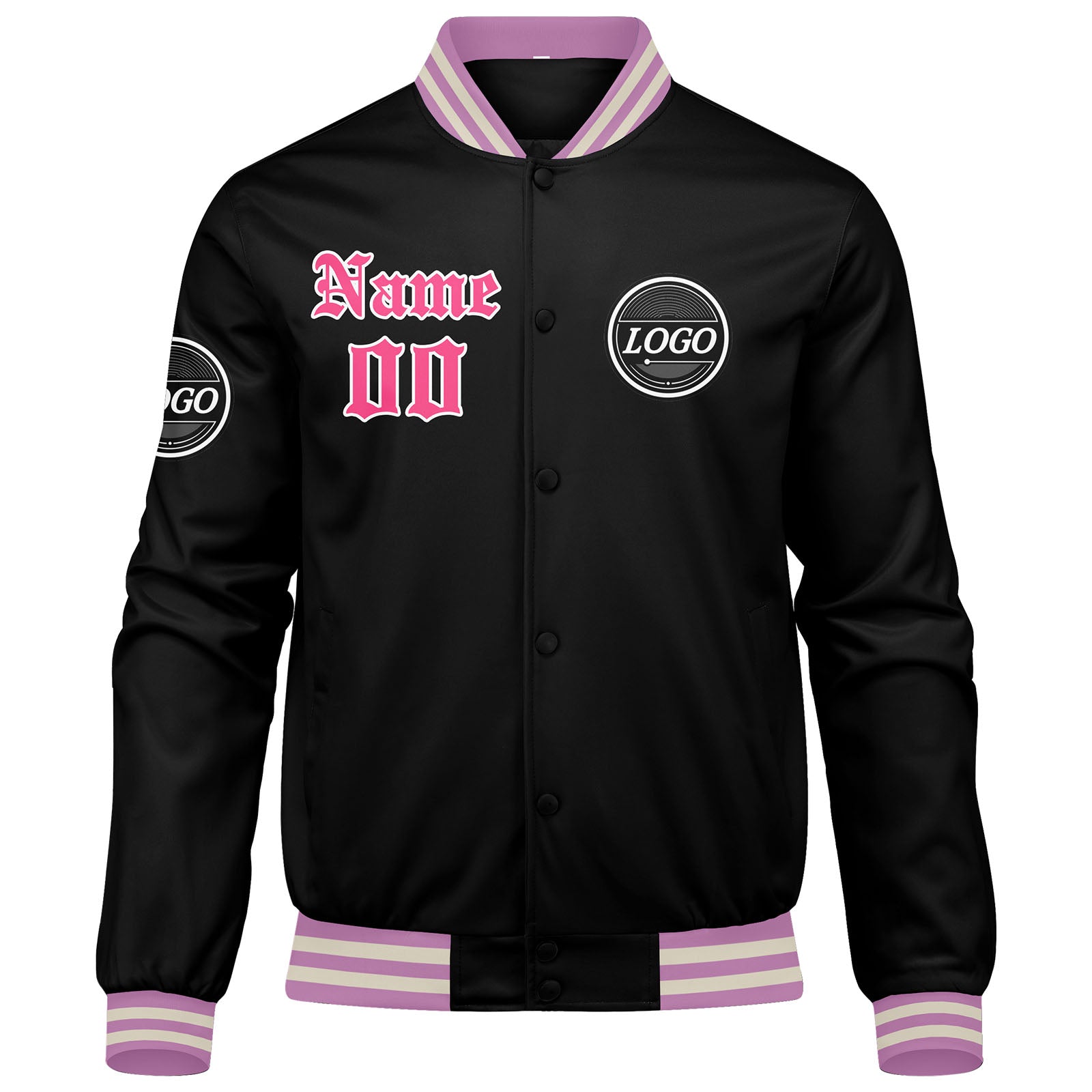 Custom Varsity Jacket Letterman Jacket For Men, Women And Youth Pink