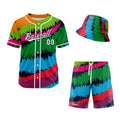 Custom Hawaiian Baseball Jersey and Shorts Set 2 Pieces Print Beach Suit with adults and kid for Bucket Hats