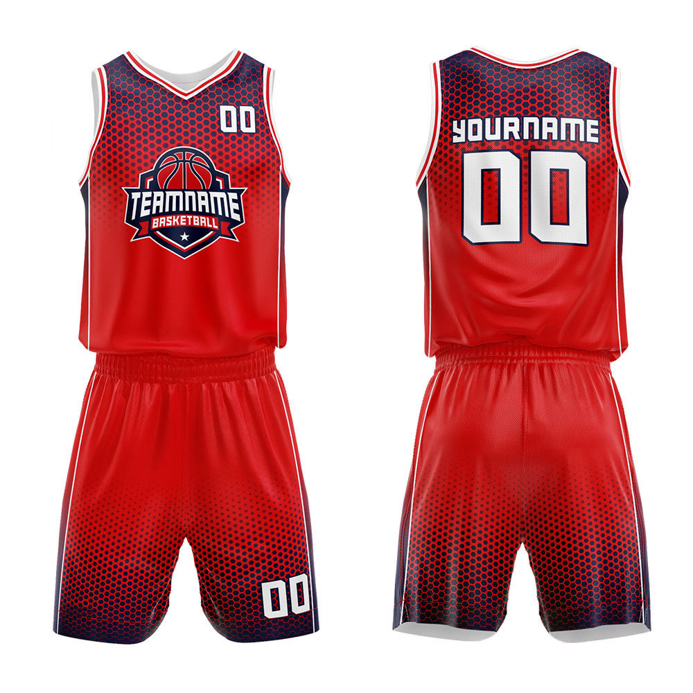 Custom Red-Navy Basketball Jersey for man women uniform Suit Kids Adults Personalized Jersey