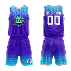 Custom Purple-Light Blue Basketball Jersey for man women uniform Suit Kids Adults Personalized Jersey