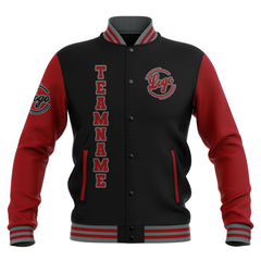 Custom Black Red Grey  Waterproof Varsity Jackets Personalized Stitched Name Number Logo to Letterman Jackets