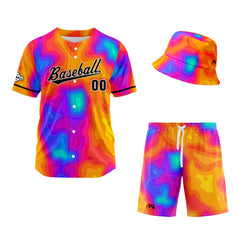 Custom Hawaiian Baseball Jersey and Shorts Set 2 Pieces Print Beach Suit with adults and kid for Bucket Hats