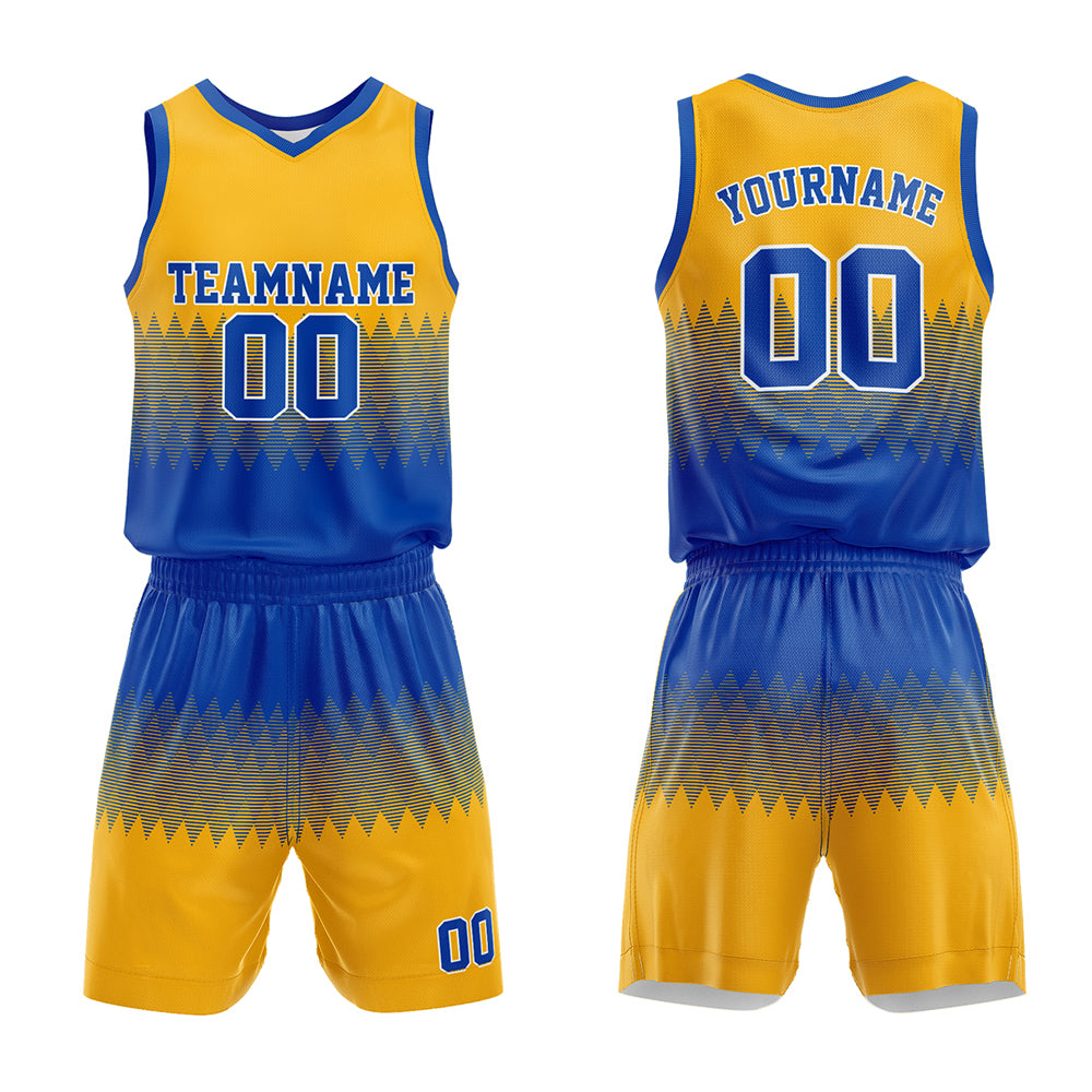 Custom Blue-Yellow Basketball Jersey for man women uniform Suit Kids Adults Personalized Jersey