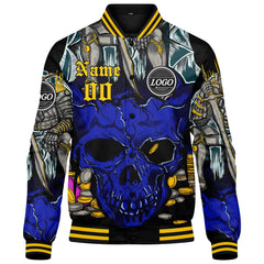 Custom Varsity Jacket Letterman Jacket For Men, Women And Youth Royal Yellow