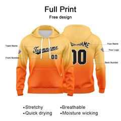 Custom Gradient Hoodie For Man Woman Girl Boy Print Your Logo Name Number Orange