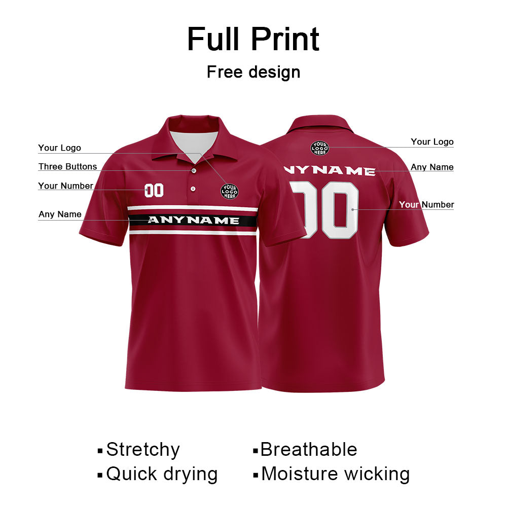 Custom Football Polo Shirts  for Men, Women, and Kids Add Your Unique Logo&Text&Number Arizona